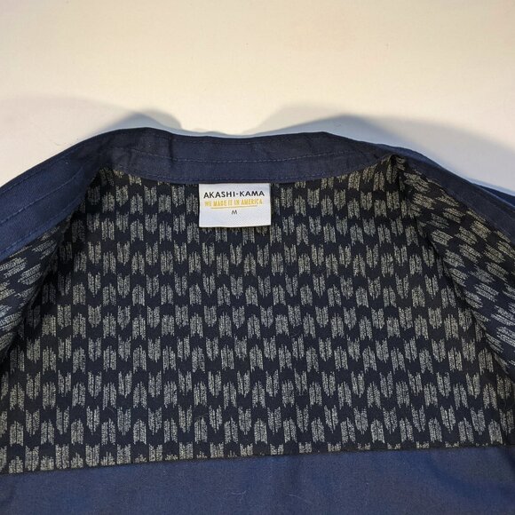 Akashi Kama Noragi Jacket Unisex Navy Blue Japanese Cotton MEDIUM Made In USA - Picture 4 of 12